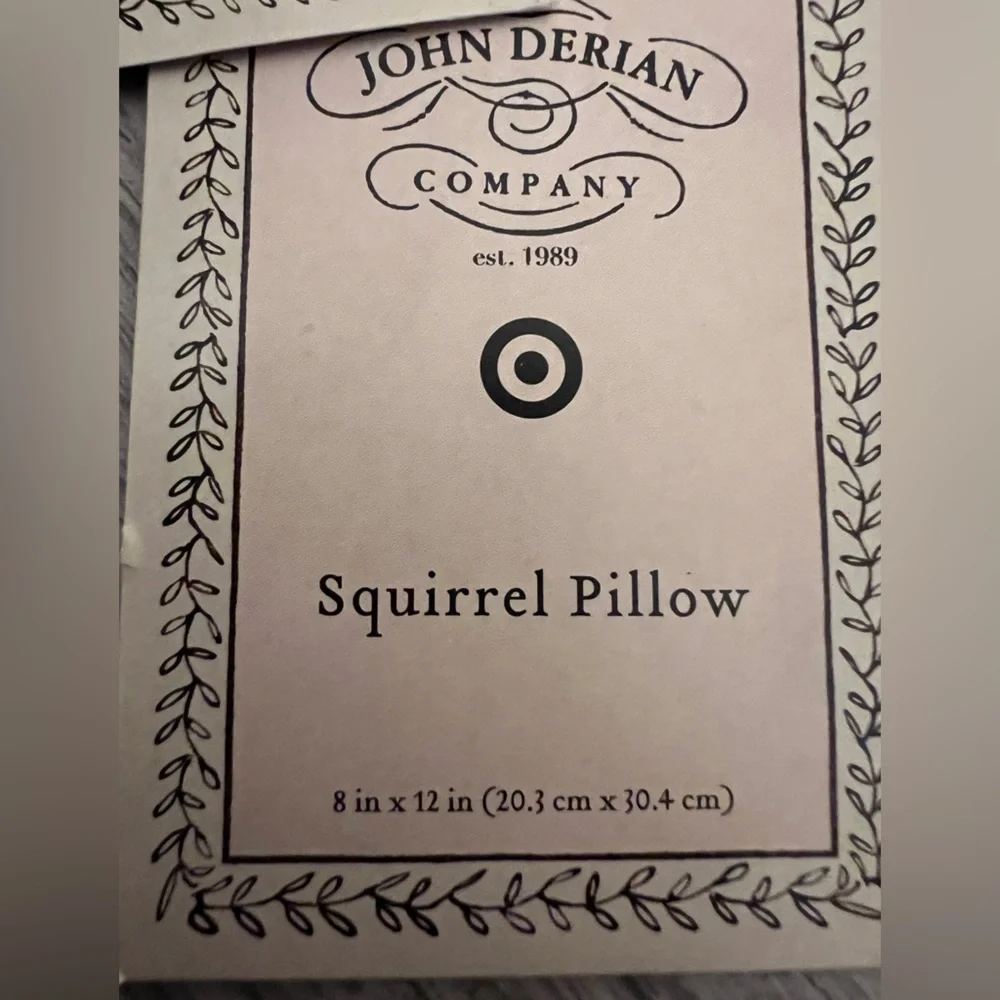 John Derian Company Fall 11” Squirrel Pillow Plush Radish Animal‎